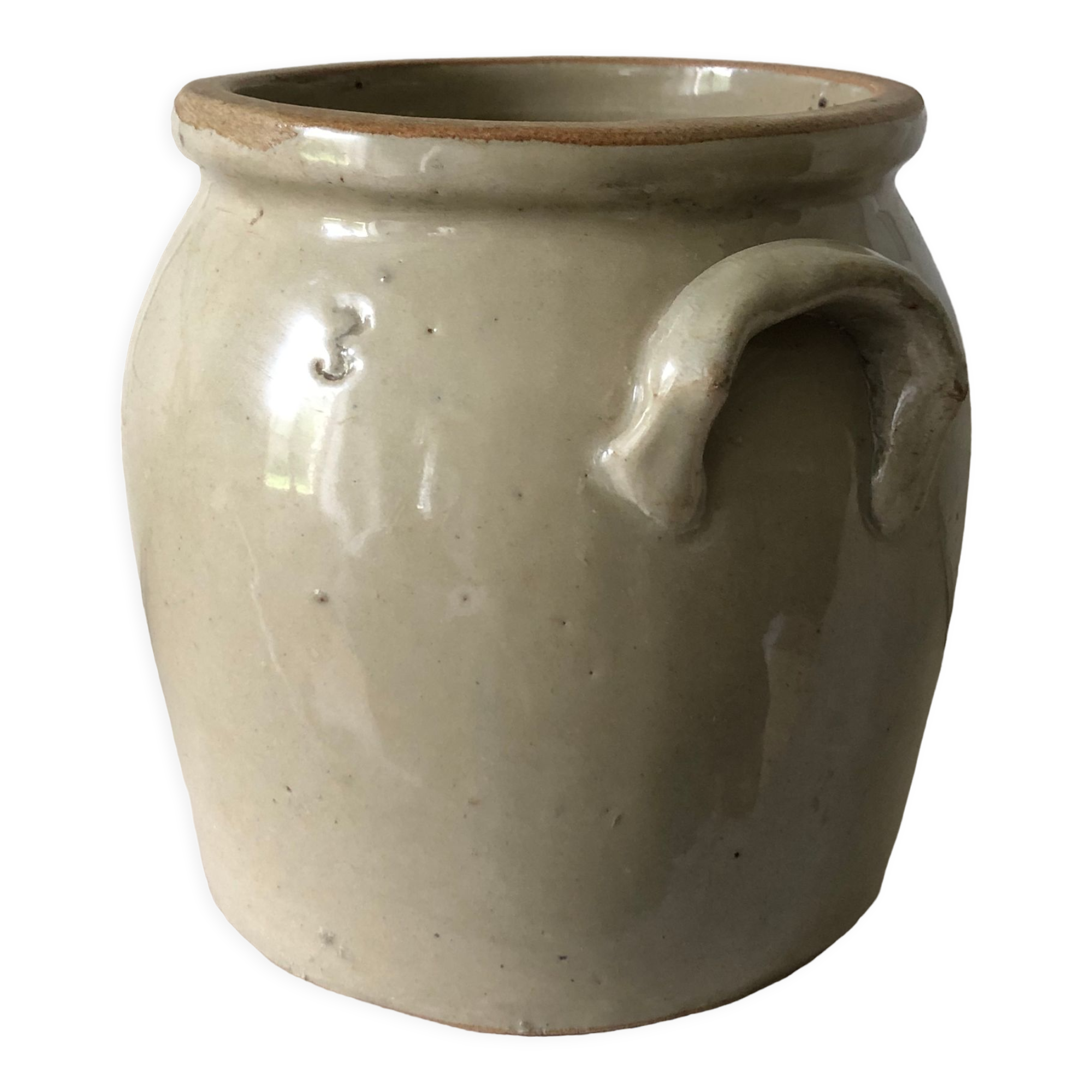 Eared stoneware pot