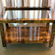 Bar cart desserte goat skin vellum