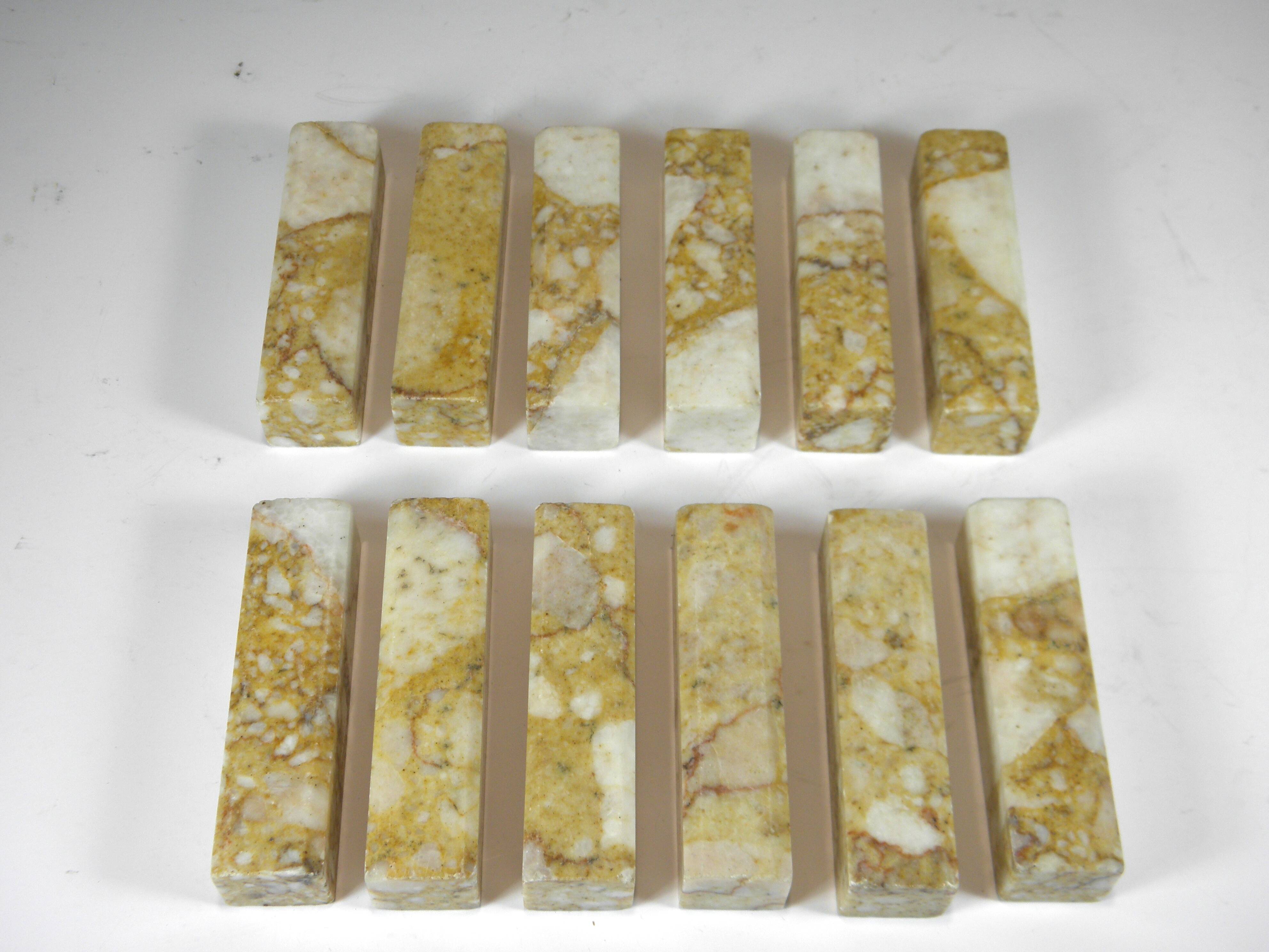Case of 12 marble knife holders