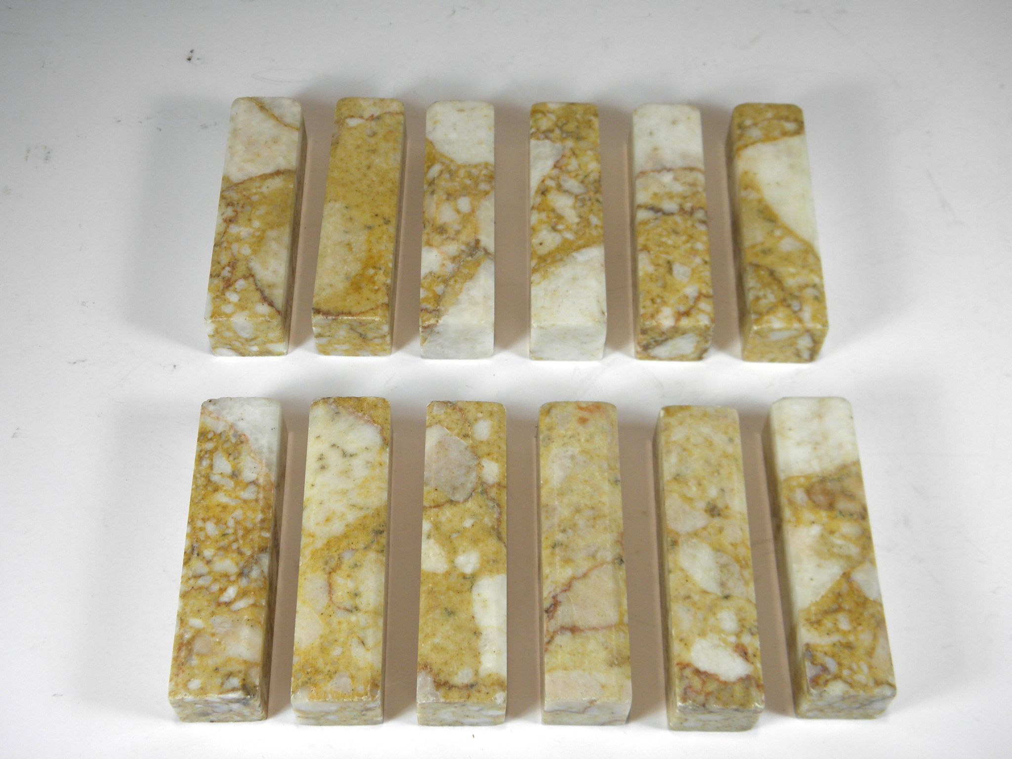 Case of 12 marble knife holders