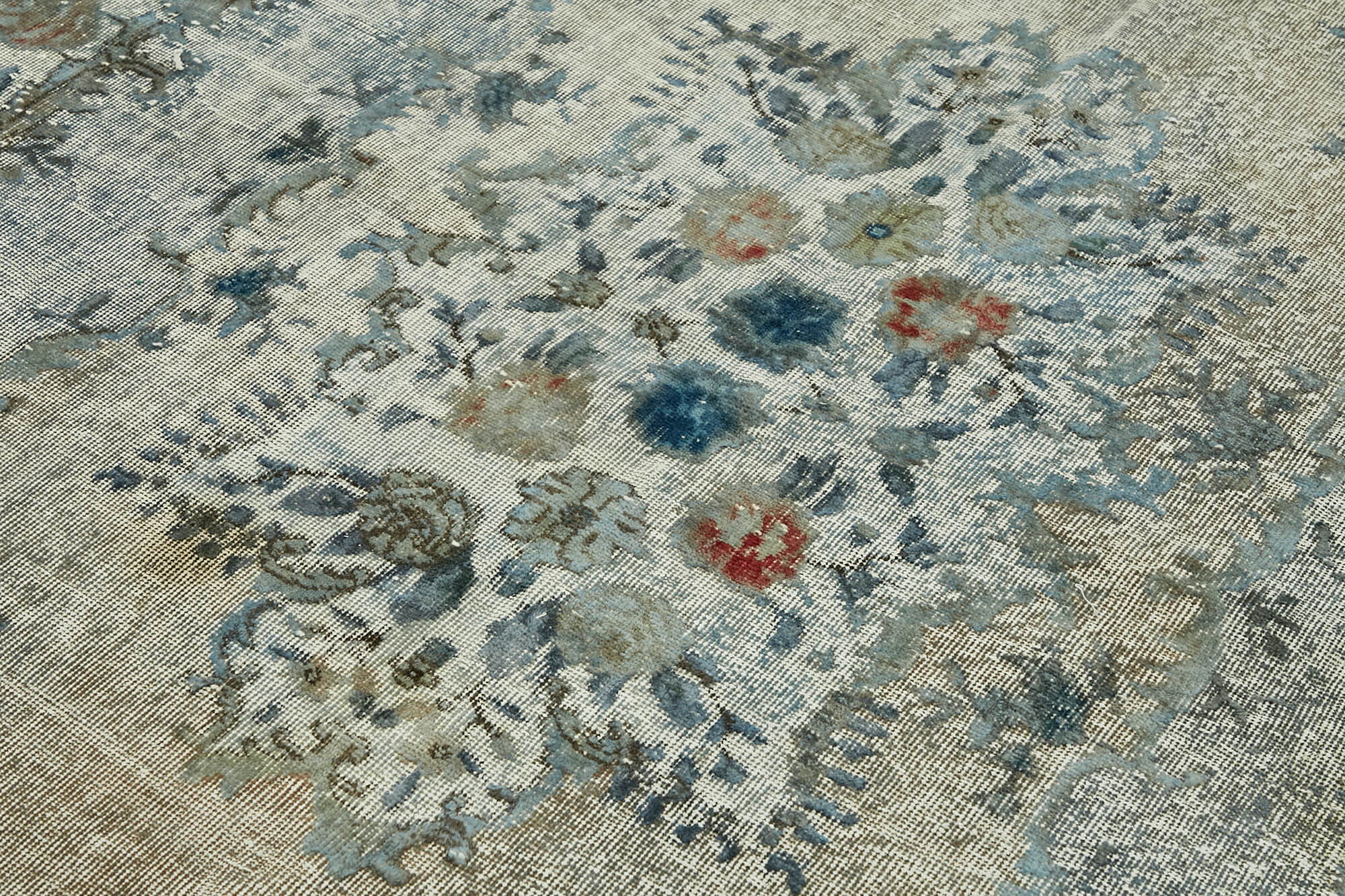 Handwoven anatolian 1980s 187 cm x 277 cm blue rug