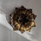 Antique brass lotus flower ceiling light from Italy, Baroque countryside