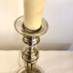 Pair of silver metal candle holder lamp bases