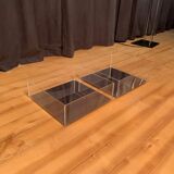 Pair of 1970s lucite mirrored shelves