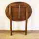 Solid wood oval folding side table