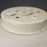 Plafonnier en verre blanc mat nervuré