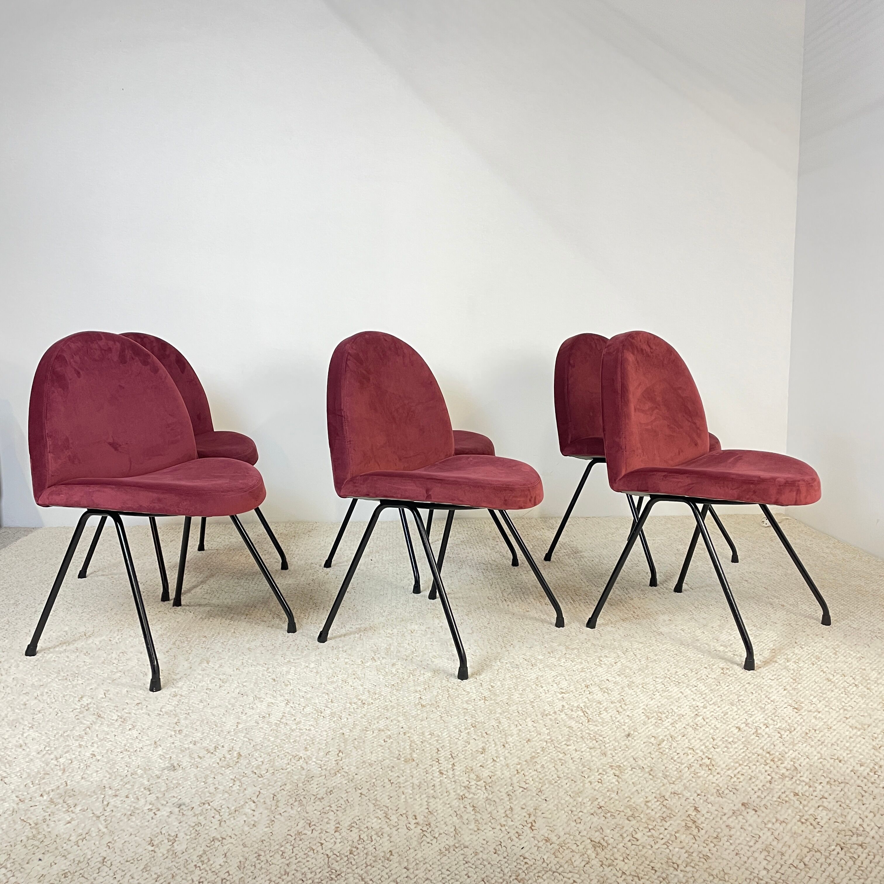 Serie de 6 chaises modèle 771 de Joseph-Andrè Motte édition Steiner