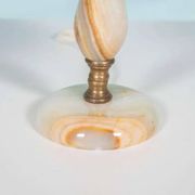 Bohemian table lamp from the 60s/70s, onyx and brass regency.