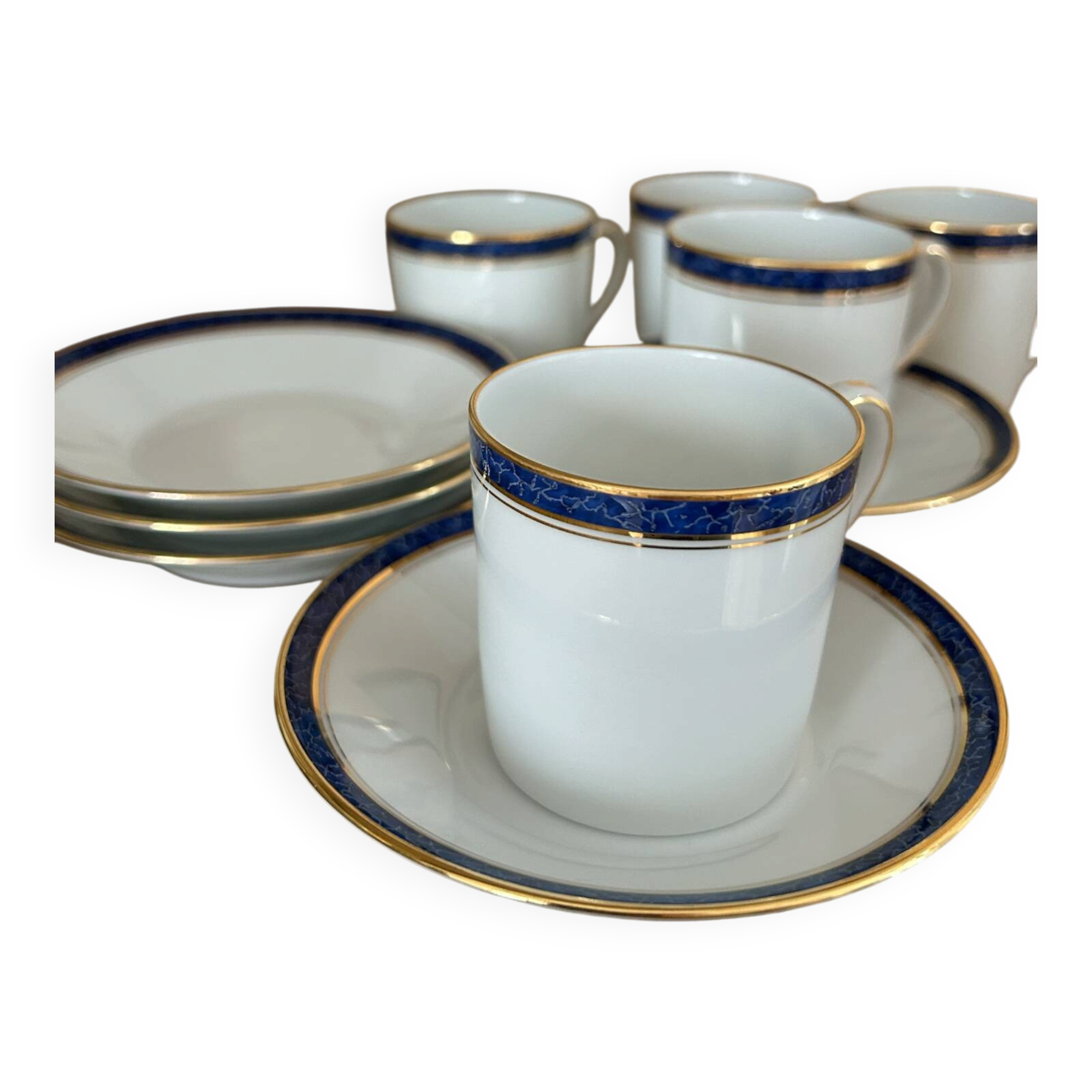Coffee service CH. Field Haviland Limoges - 5 cups + saucers