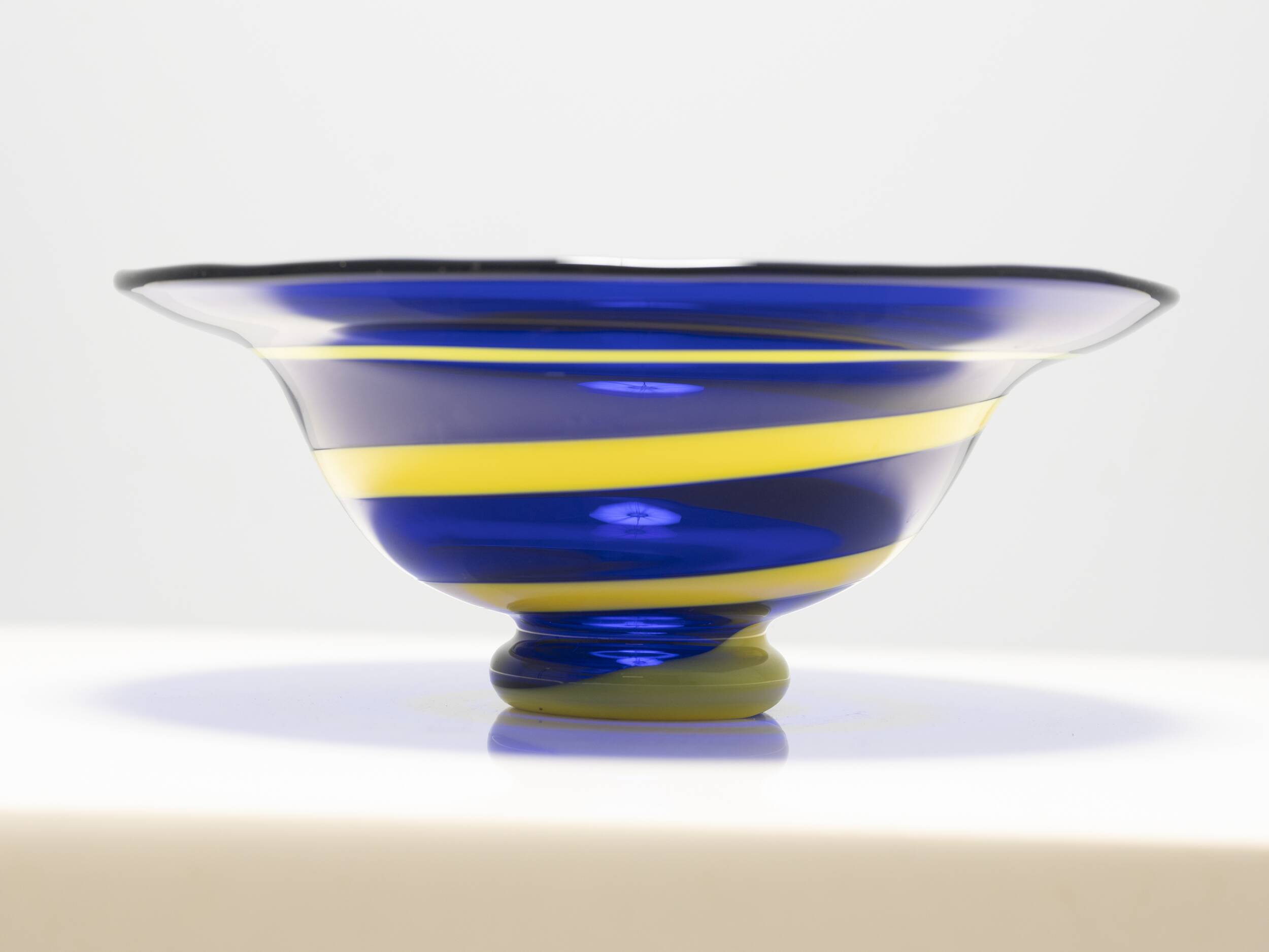 Blue art glass bowl, 1960s