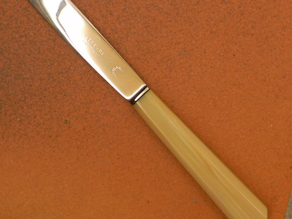 Set of 11 cheese knives or vintage dessert stainless steel blade.