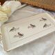 Plat à cake Ceranord St Amand, motifs oiseaux