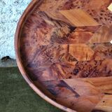 Geometric patterned wooden tray