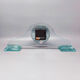 1970s table clock by omodomo in crystal. made in italy