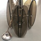Italian chandelier 70s in beveled brown smoked glass