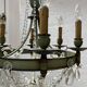 Empire style chandelier with tassels and patinated sheet metal, 20th century