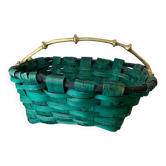 Panier brutaliste par David Marshall, bois et bronze, Espagne, années 1970