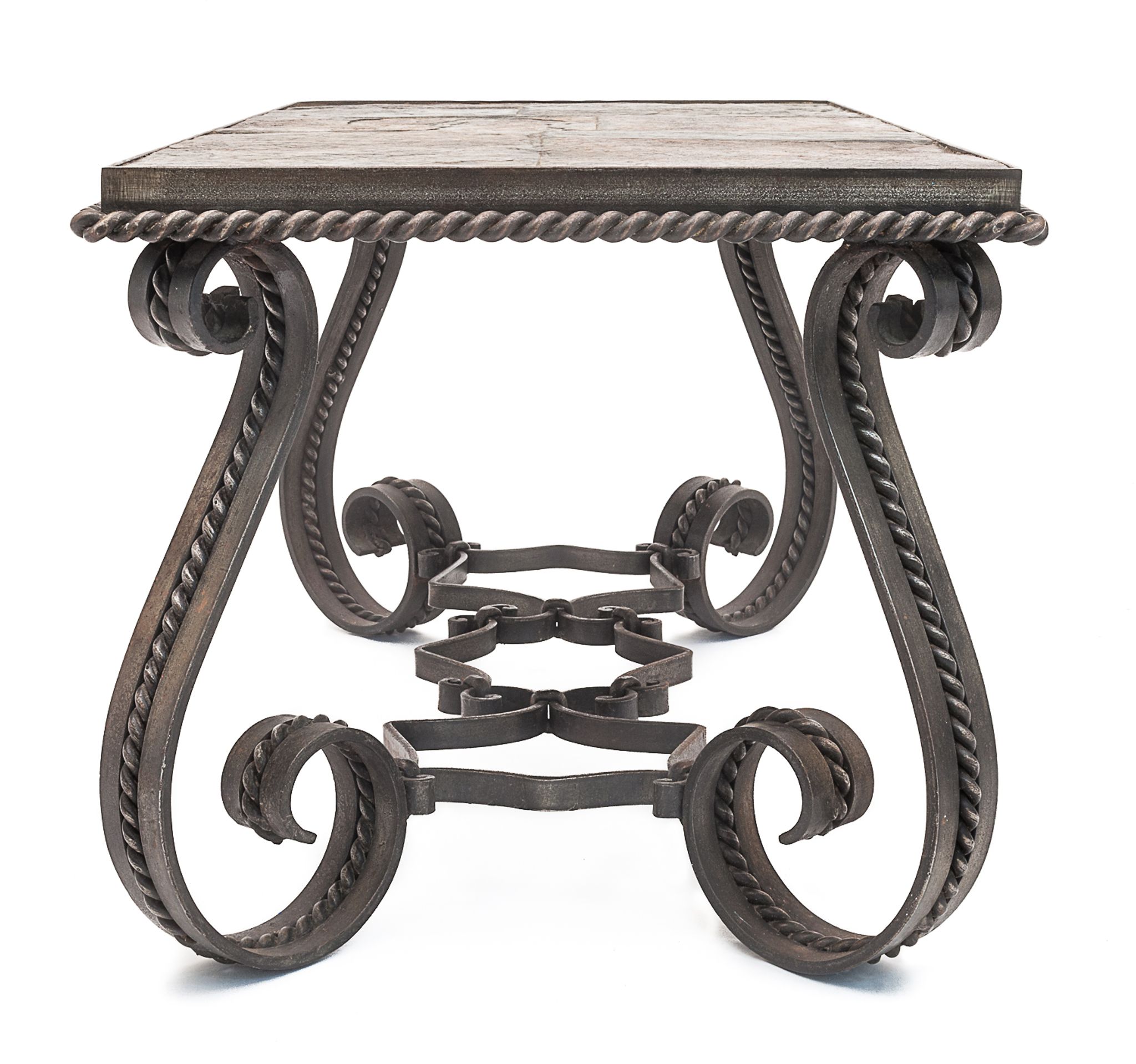 Wrought iron coffee table Merceris 1950