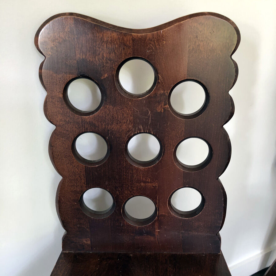 Lot de 4 chaises brutalistes vintage 50's