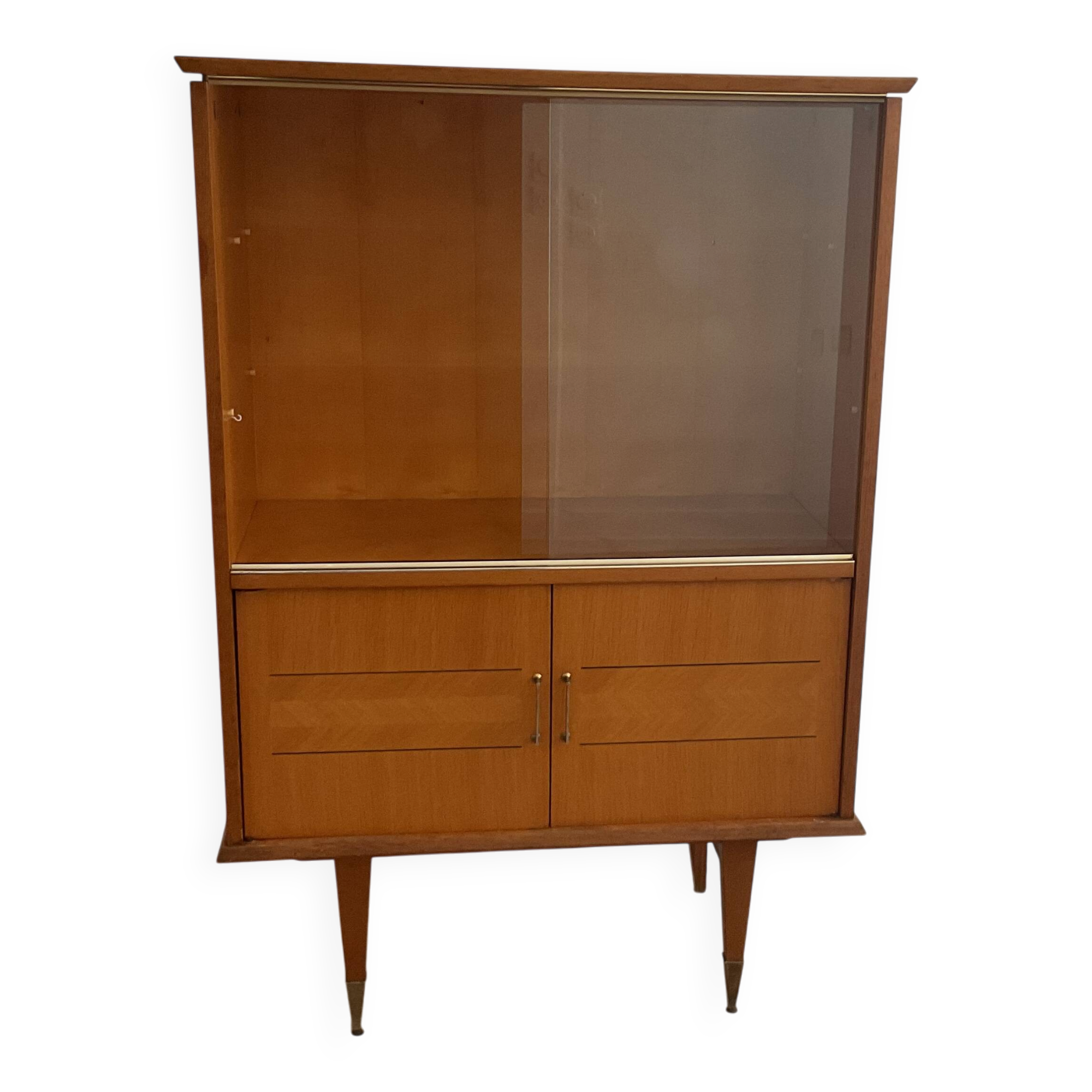 Meuble vitré en chêne, années 70