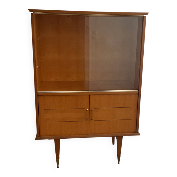 Meuble vitré en chêne, années 70