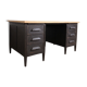 Former wooden minister's desk, black patina
