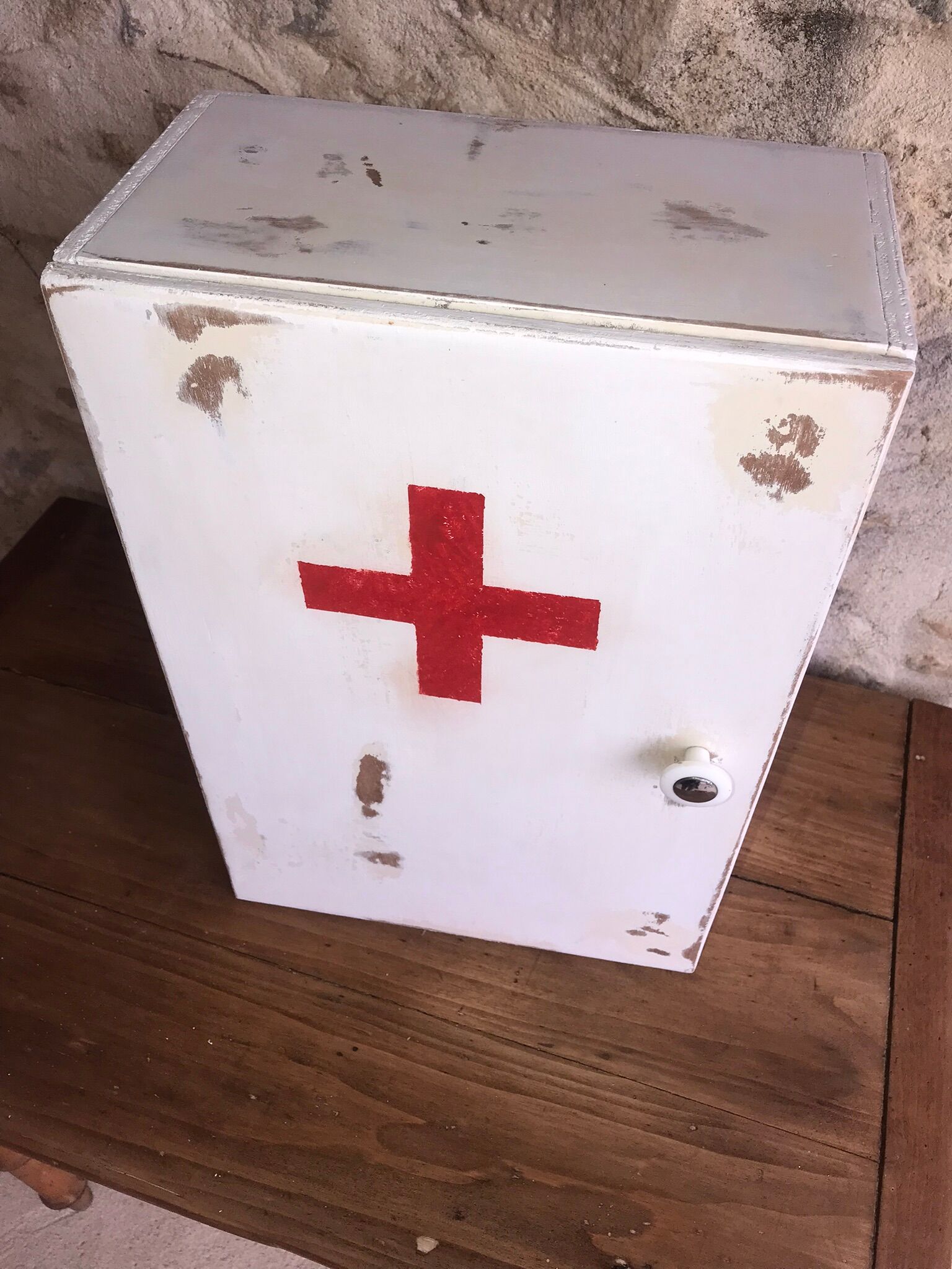 Wooden medicine cabinet