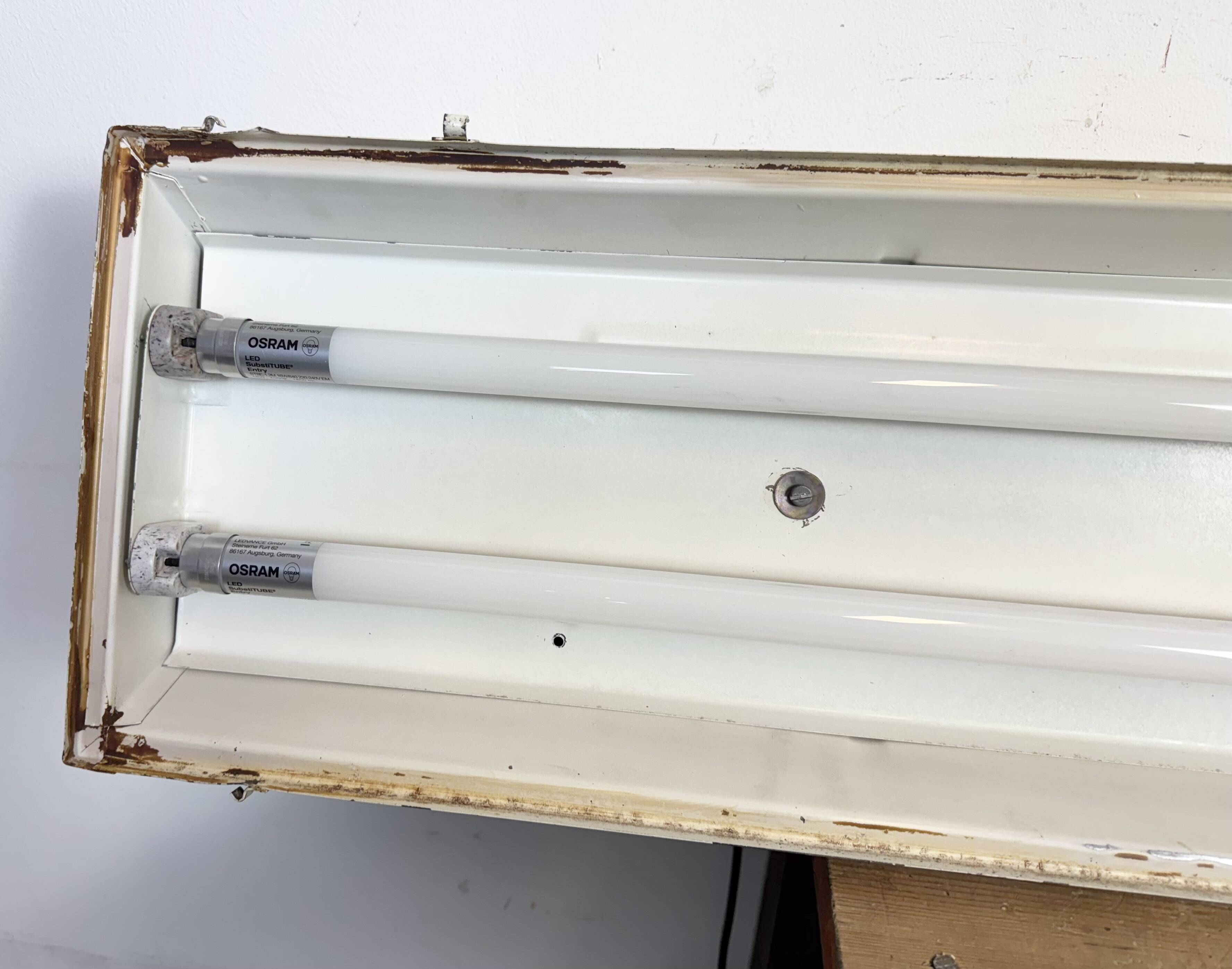 Beige Industrial Hanging Tube Light from Famor , 1970s