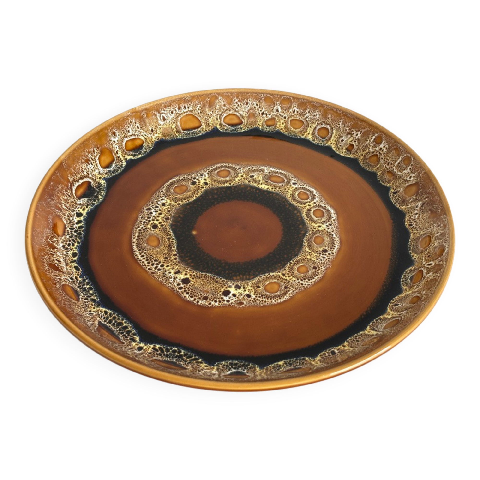 Round hollow serving dish Sarreguemines model Hawai