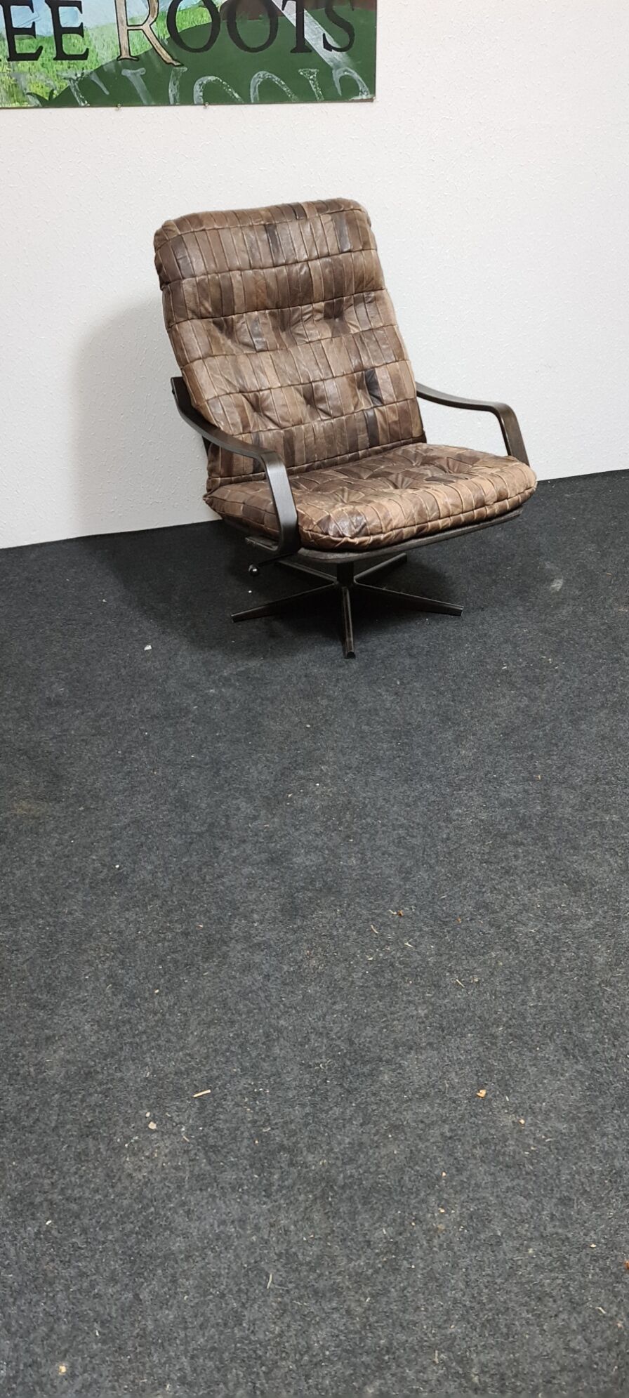 Vintage patchwork leather reclining chair