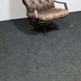 Vintage patchwork leather reclining chair