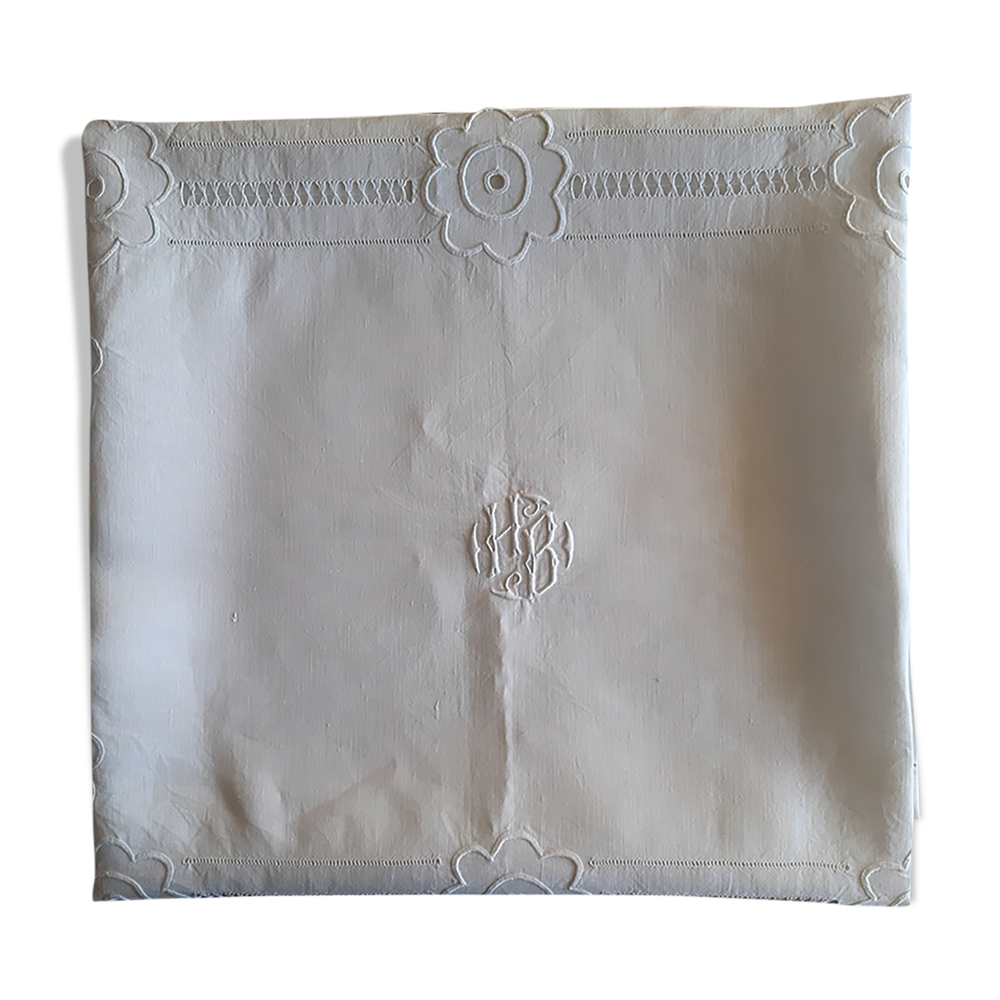 Old linen tablecloth