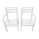 Paire de fauteuils de jardin en aluminium laqué blanc  -  HUGONET