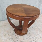 Art Deco pedestal table walnut side table