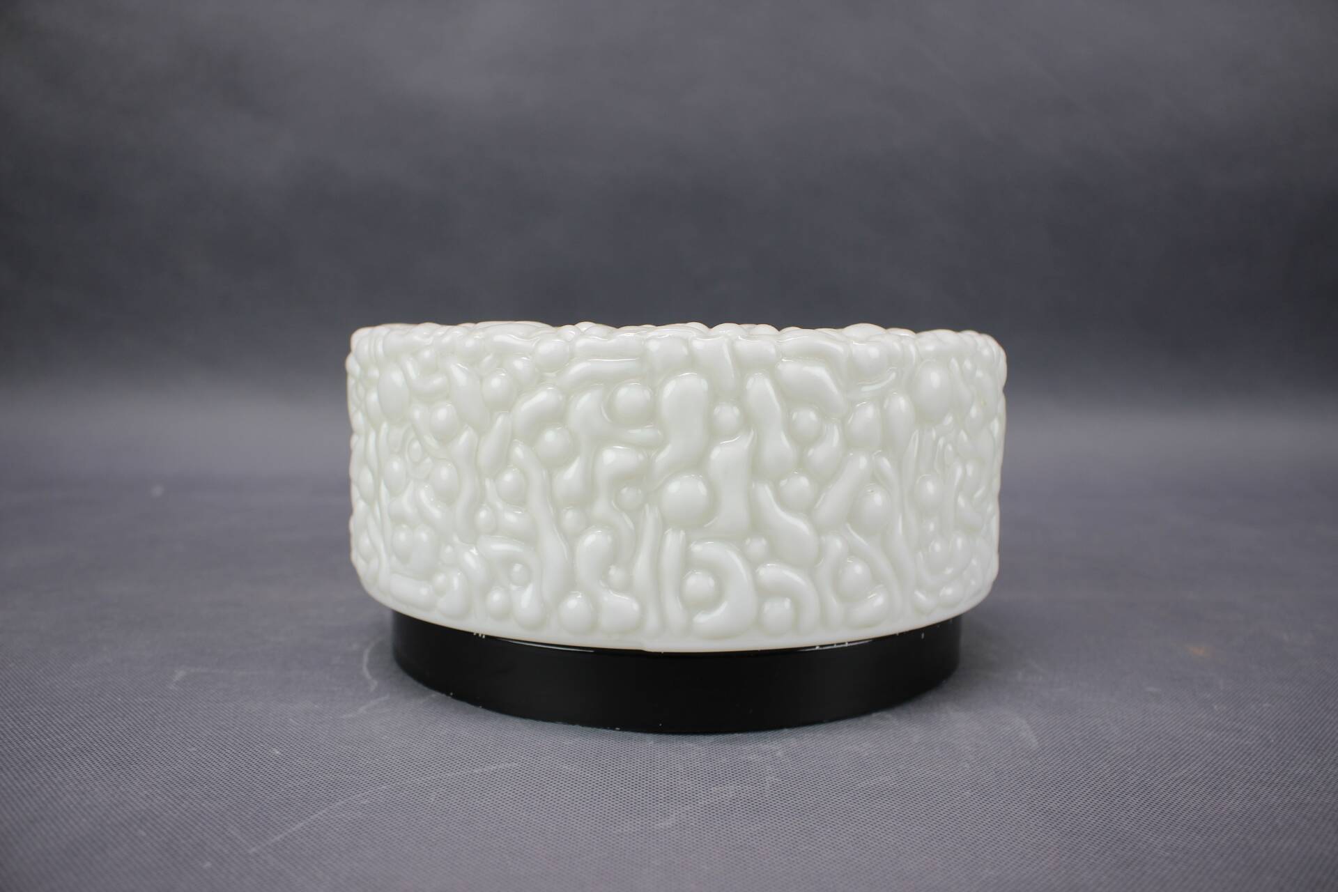 Textured milky glass ceiling light from the mid-century, Czechoslovakia, 1960s.