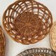 Wall composition of 6 baskets and trays in natural wicker and black.