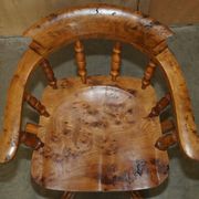 Burr yew wood swivel office chair - Windsor swivel