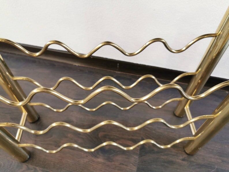 Vintage brass wine rack, 1970