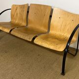 3-seater bench wood and metal