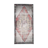 4x9 handmade distressed wool vintage rug 267x129cm