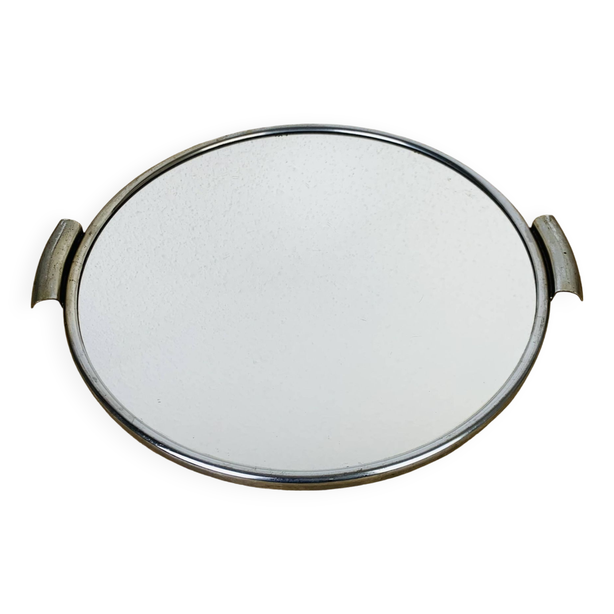 Round mirror plateau from the 1950s.