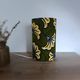 Olive green/yellow ethnic printed flower wax tube lamp