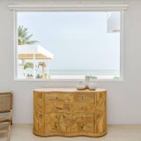 Rattan “leaf” chest of drawers