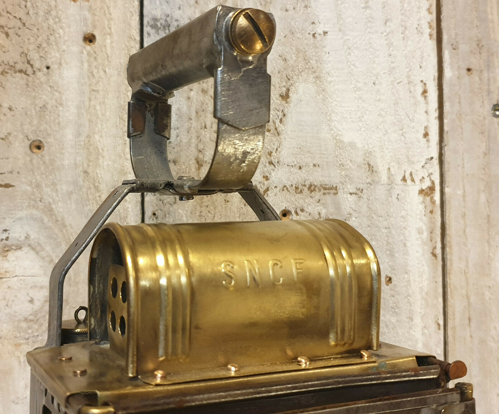 Lampe industrielle SNCF a carbure marque Dehail et Grenier