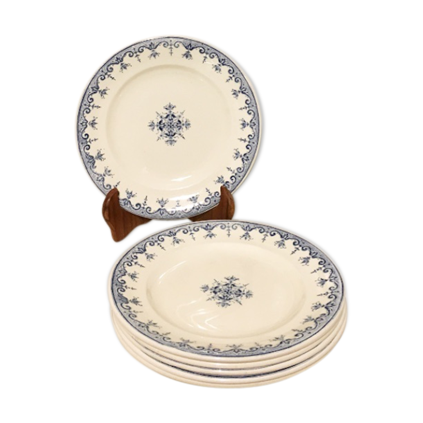 Set of 6 plates Terre de fer Rouen