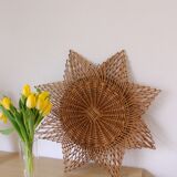 Vintage mirror rattan sun