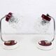 Pair of grape glass and metal bedside lamps