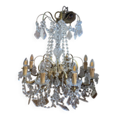 Large butterfly chandelier in glass and gilded metal - Louis XV style