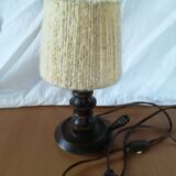 Bedside lamp in wood and wool
