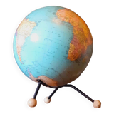 Dry terrestrial globe, world map from the 60s